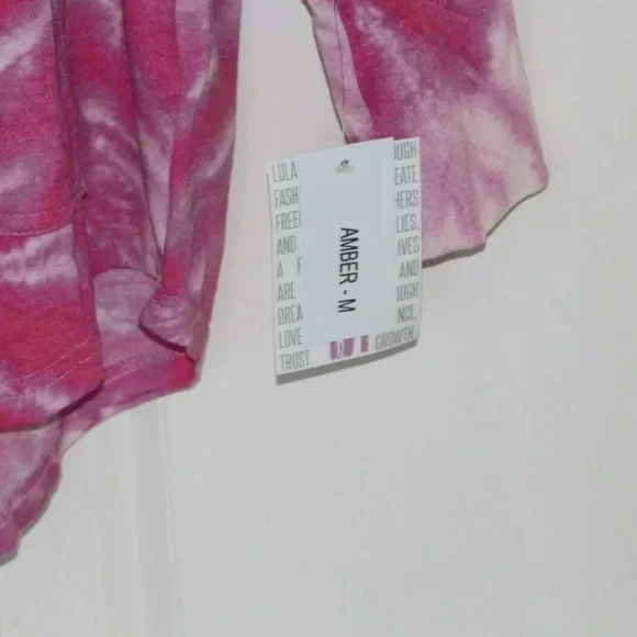 LuLaRoe Breast Cancer Awareness Amber Pink Tie Dye M - Picture 5 of 8